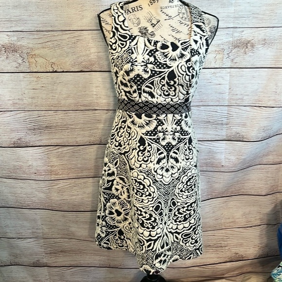Anthropologie Ett:Twa Valery Dress Jacquard Sleeveless Square Neck Size XS - Picture 1 of 10